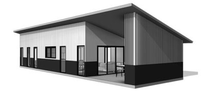 Shed House 60m² Elevation - 700px x 343px